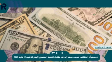 «رسمياً» انخفاض جديد.. سعر الدولار مقابل الجنيه المصري اليوم الاثنين 12 مايو 2025